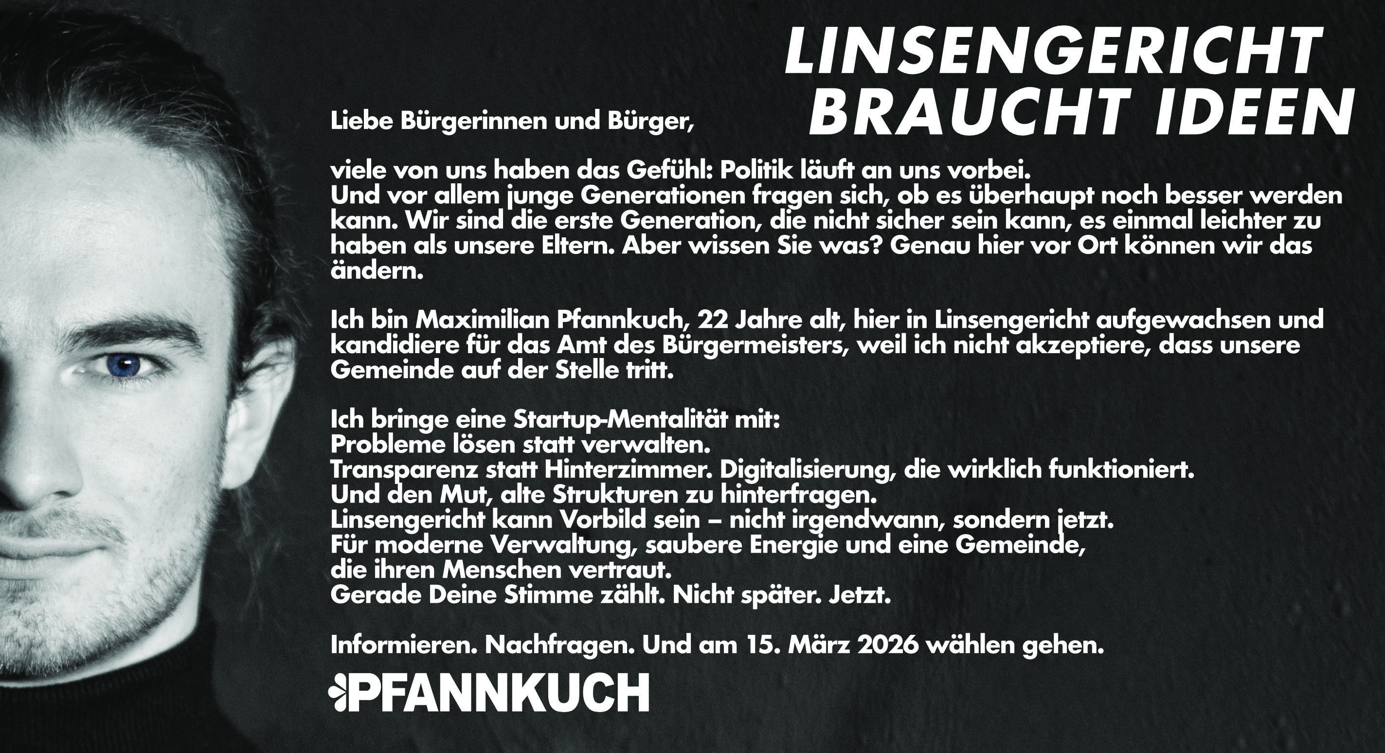 Brief an Erstwählerinnen und Erstwähler